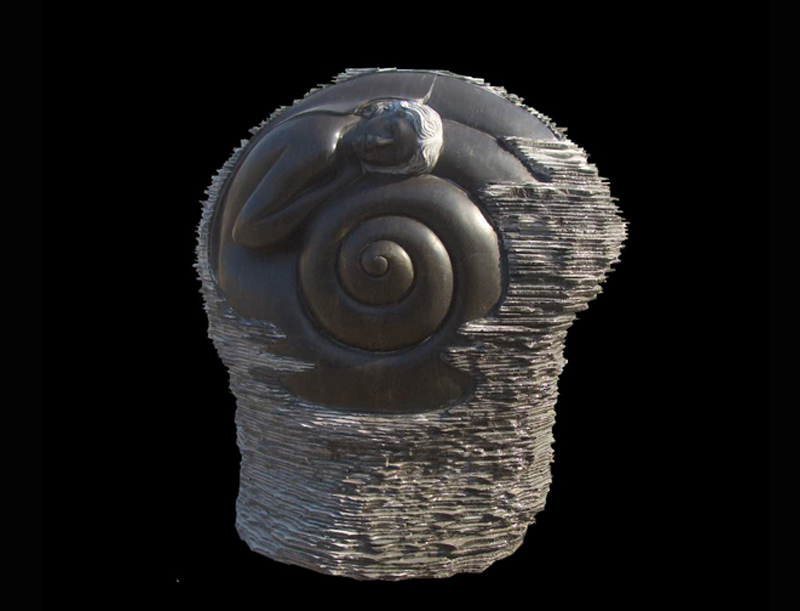 Hand carved natural stone blade cut arts