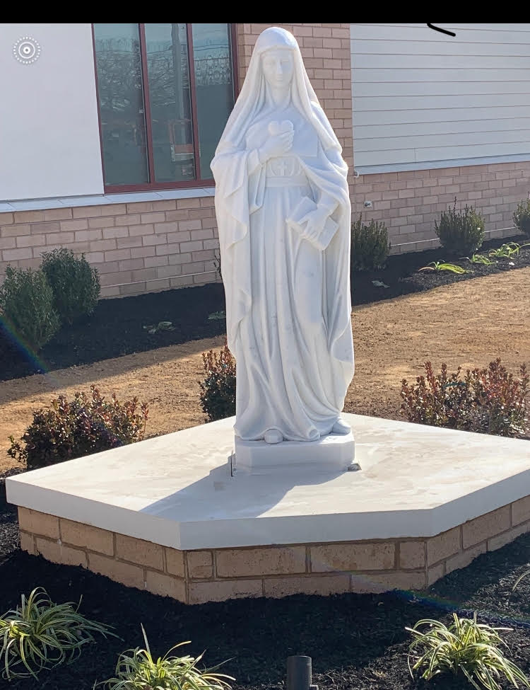 Hunan white marble St. Jane Frances de Chantel statue for church usage