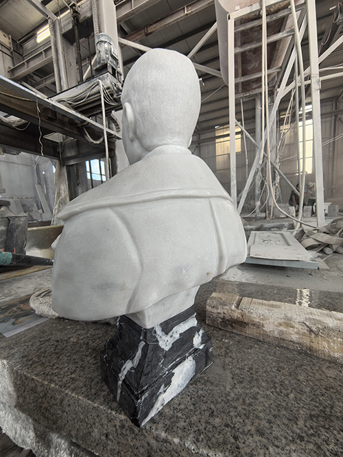 Guangxi white marble bust for indoors decoration