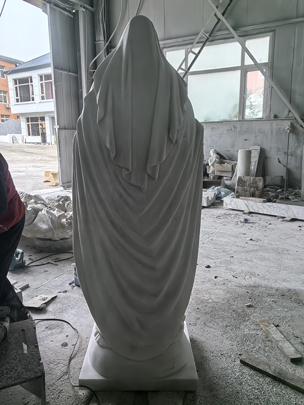 Guangxi white marble Our Lady of Grace statue with opeing arms statue