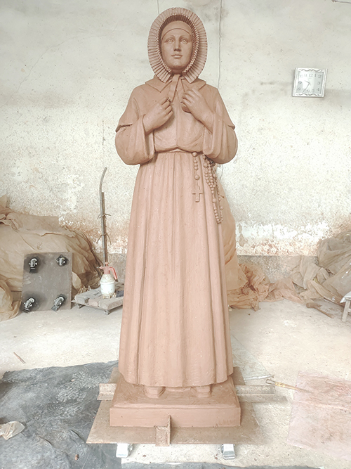 Guangxi white marble St. Raffaella statue for church usage