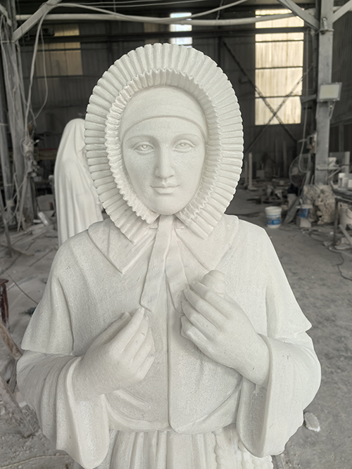 Guangxi white marble St. Raffaella statue for church usage