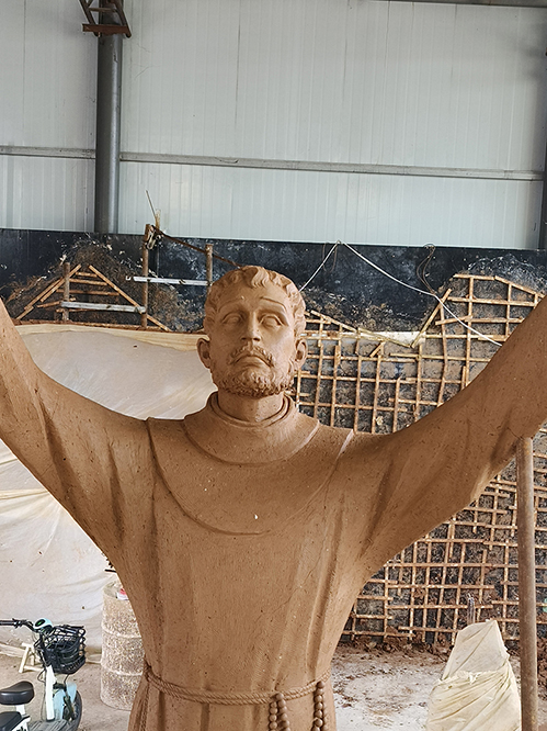 12 Foot Fiberglass Francis statue for outdoors usage