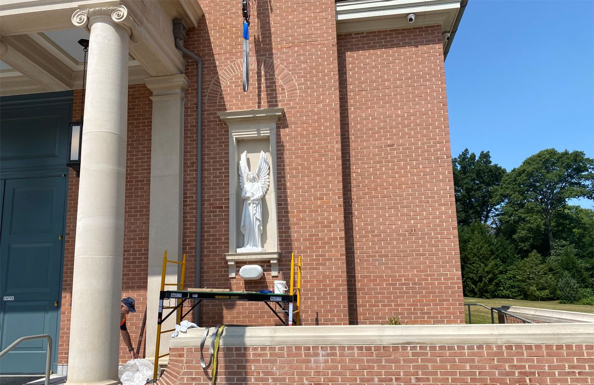 White marble angels for church usage