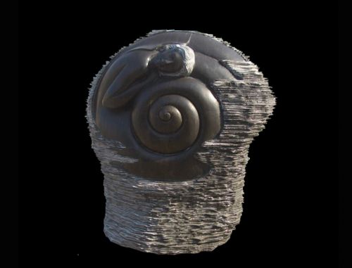 Hand carved natural stone blade cut arts
