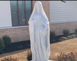 Hunan white marble St. Jane Frances de Chantel statue for church usage