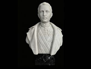 61 cm high Guangxi white marble bust for church usage