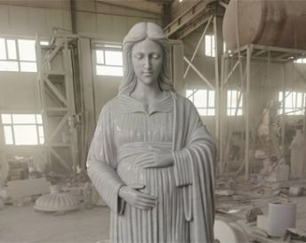 Hunan white marble life size pregnant mary statue for outdoors usage