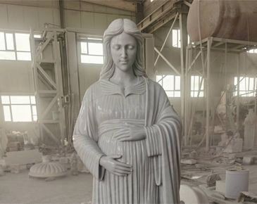 Hunan white marble life size pregnant mary statue for outdoors usage
