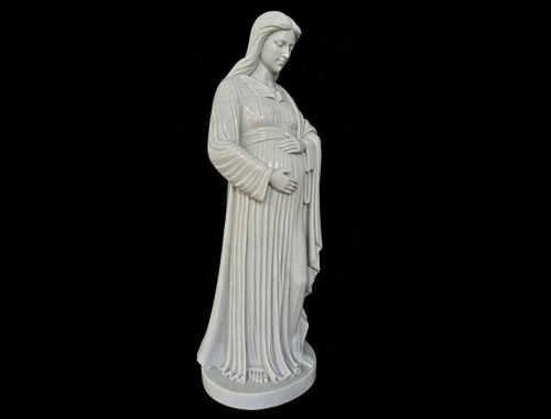 White marble pregnant Mary statue for outdoors usage