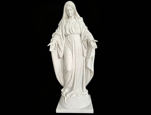 Our Lady of  Grace with open arms Marble Statue for outdoors usage
