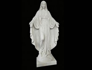 183cm high white marble Blessed mother statue with opening arms