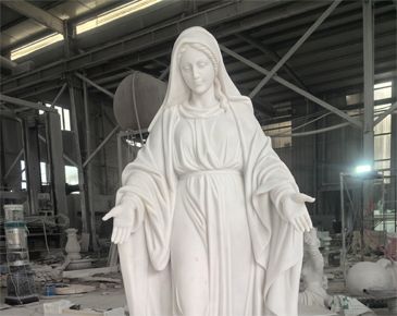 Guangxi white marble Our Lady of Grace statue with opeing arms statue