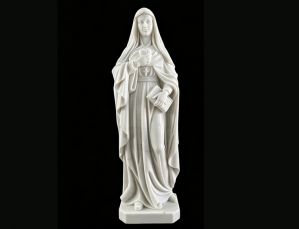 Guangxi white marble nun statue for outdoors usage
