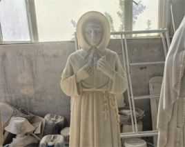 Guangxi white marble St. Raffaella statue for church usage