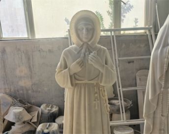 Guangxi white marble St. Raffaella statue for church usage